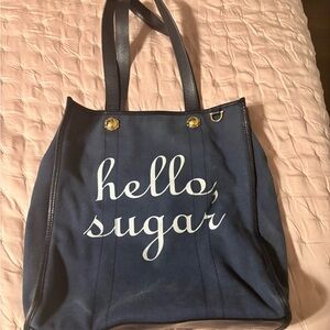Navy Blue Tote Bag with 'Hello, Sugar' Print Draper James